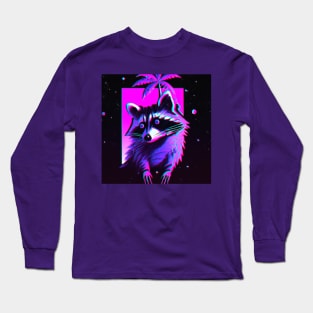 Vaporwave Racoon Long Sleeve T-Shirt